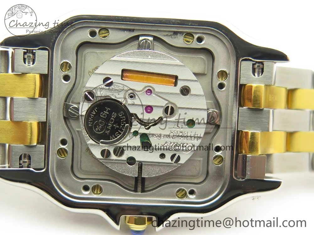 Panthère Secrete Ladies 27mm SS YG 8848F 1:1 Best Edition White Dial on SS YG Bracelet Ronda Quartz