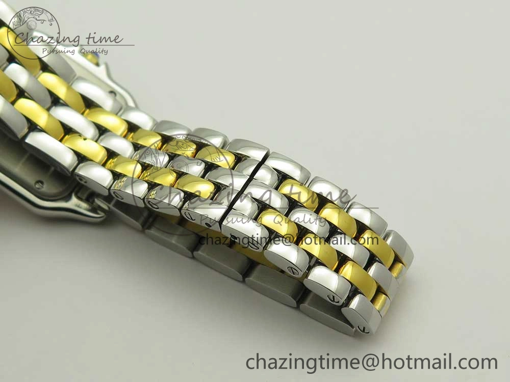 Panthère Secrete Ladies 27mm SS YG 8848F 1:1 Best Edition White Dial on SS YG Bracelet Ronda Quartz
