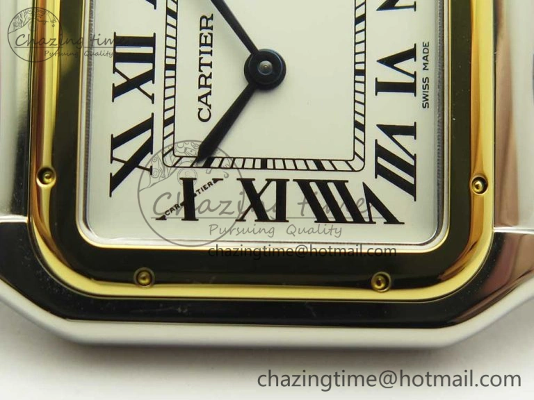 Panthère Secrete Ladies 27mm SS YG 8848F 1:1 Best Edition White Dial on SS YG Bracelet Ronda Quartz