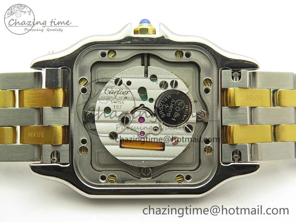 Panthère Secrete Ladies 27mm SS YG 8848F 1:1 Best Edition White Dial on SS YG Bracelet Ronda Quartz