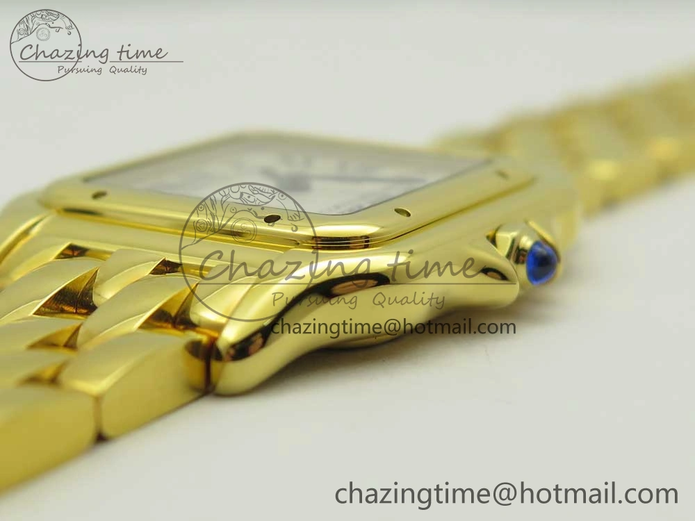 Panthère Secrete Ladies 27mm YG 8848F 1:1 Best Edition White Dial on YG Bracelet Ronda Quartz