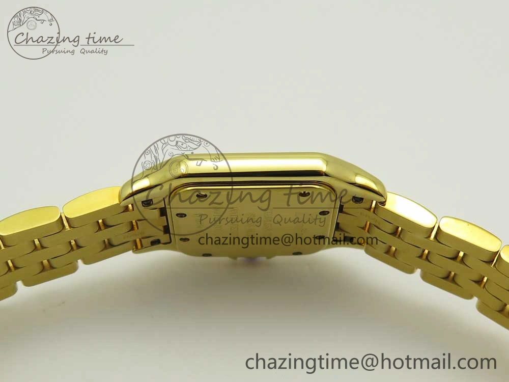 Panthère Secrete Ladies 27mm YG 8848F 1:1 Best Edition White Dial on YG Bracelet Ronda Quartz