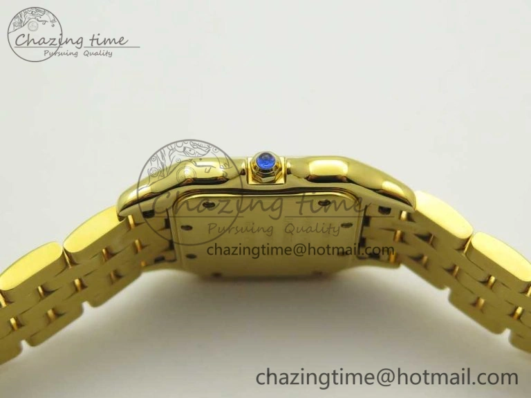 Panthère Secrete Ladies 27mm YG 8848F 1:1 Best Edition White Dial on YG Bracelet Ronda Quartz