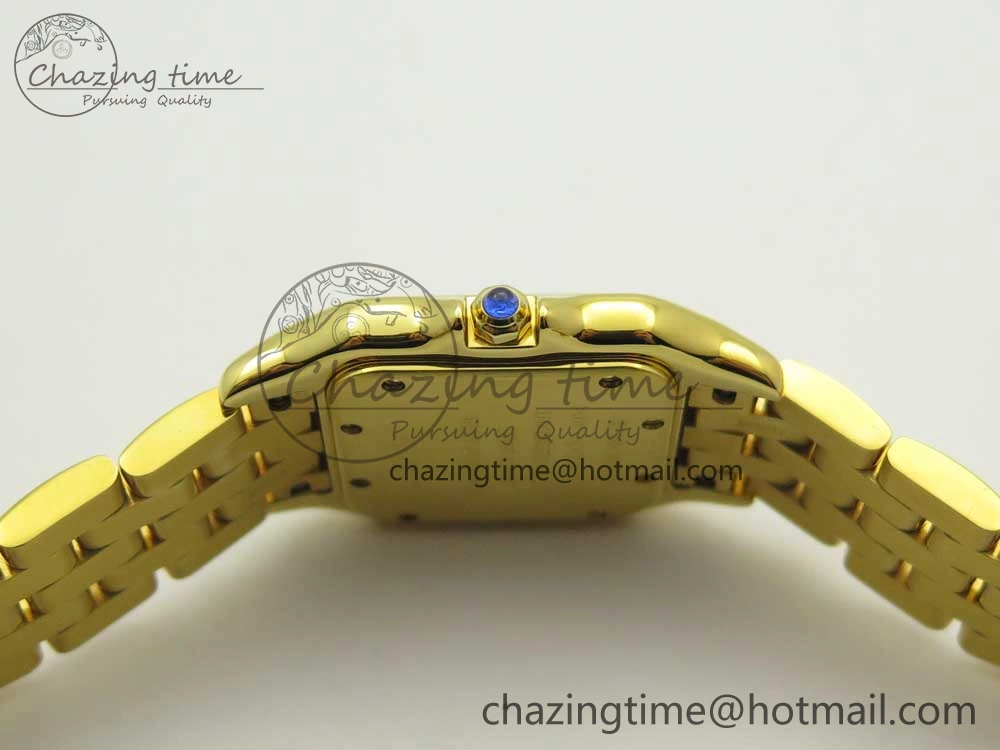 Panthère Secrete Ladies 27mm YG 8848F 1:1 Best Edition White Dial on YG Bracelet Ronda Quartz