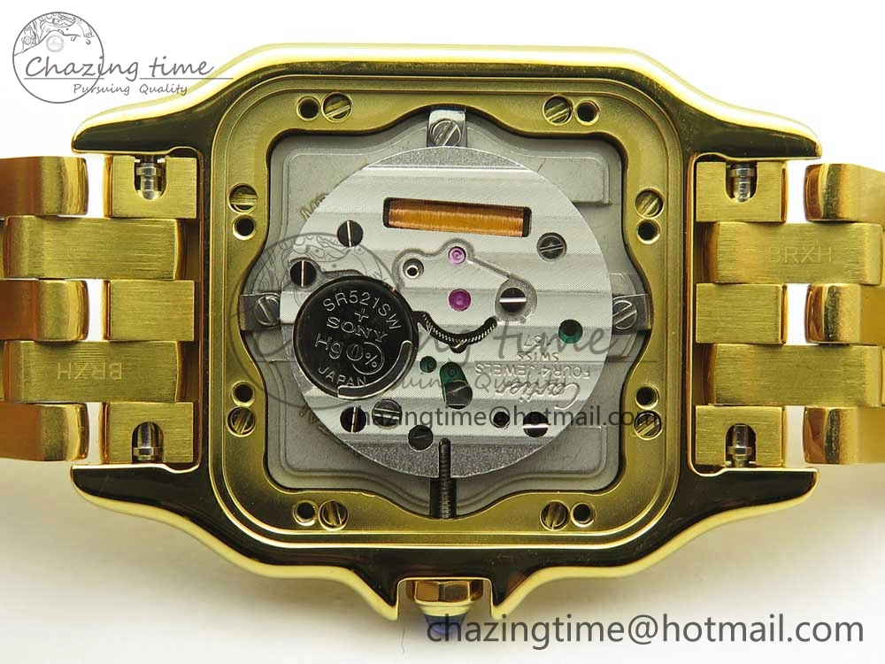 Panthère Secrete Ladies 27mm YG 8848F 1:1 Best Edition White Dial on YG Bracelet Ronda Quartz