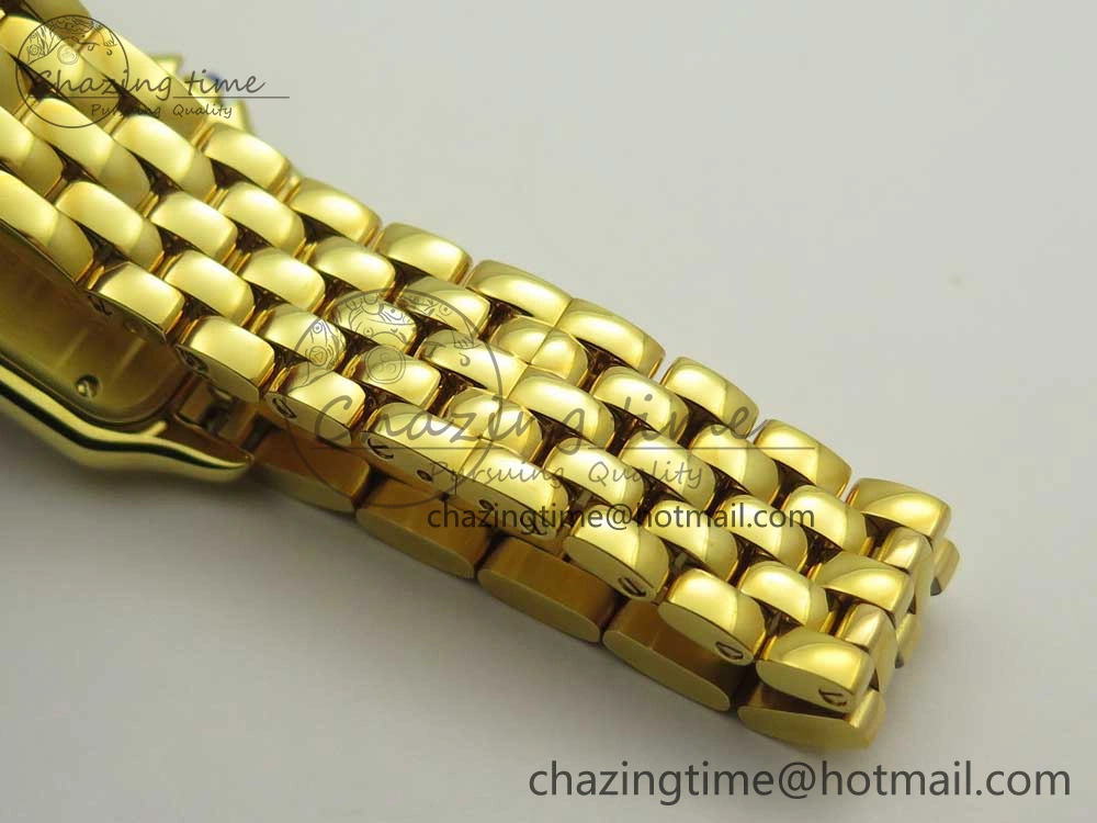 Panthère Secrete Ladies 27mm YG 8848F 1:1 Best Edition White Dial on YG Bracelet Ronda Quartz