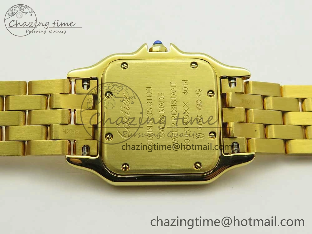 Panthère Secrete Ladies 27mm YG 8848F 1:1 Best Edition White Dial on YG Bracelet Ronda Quartz