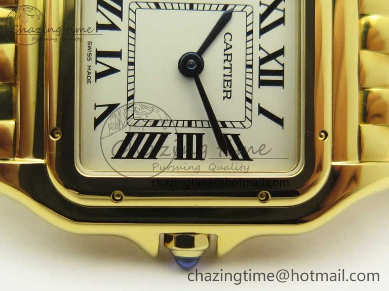 Panthère Secrete Ladies 27mm YG 8848F 1:1 Best Edition White Dial on YG Bracelet Ronda Quartz