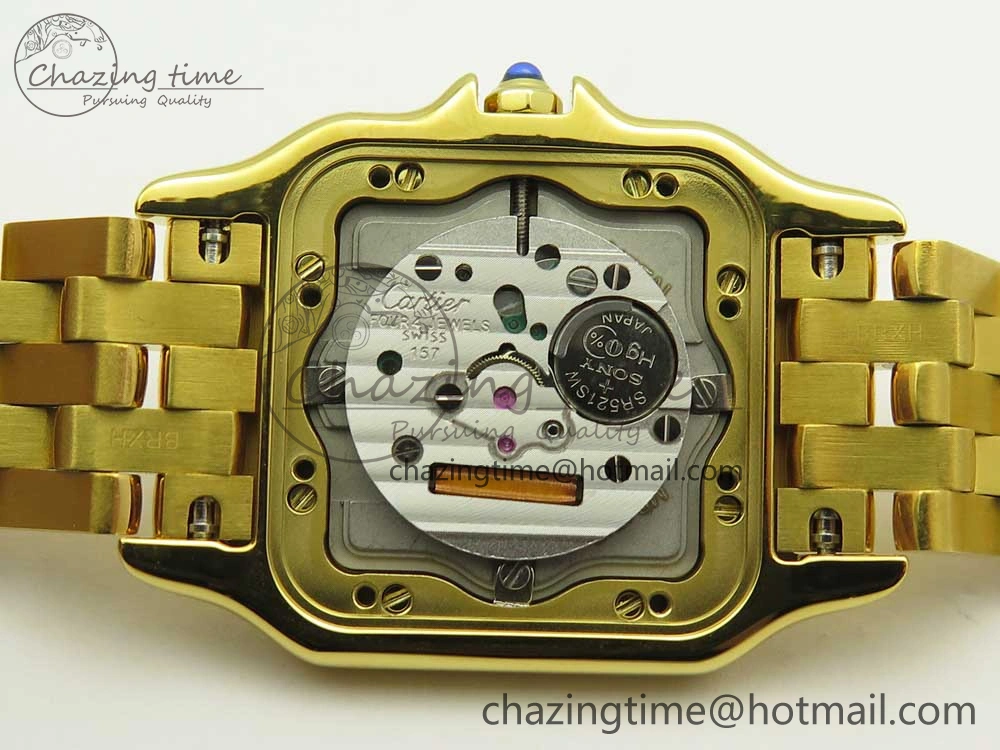 Panthère Secrete Ladies 27mm YG 8848F 1:1 Best Edition White Dial on YG Bracelet Ronda Quartz