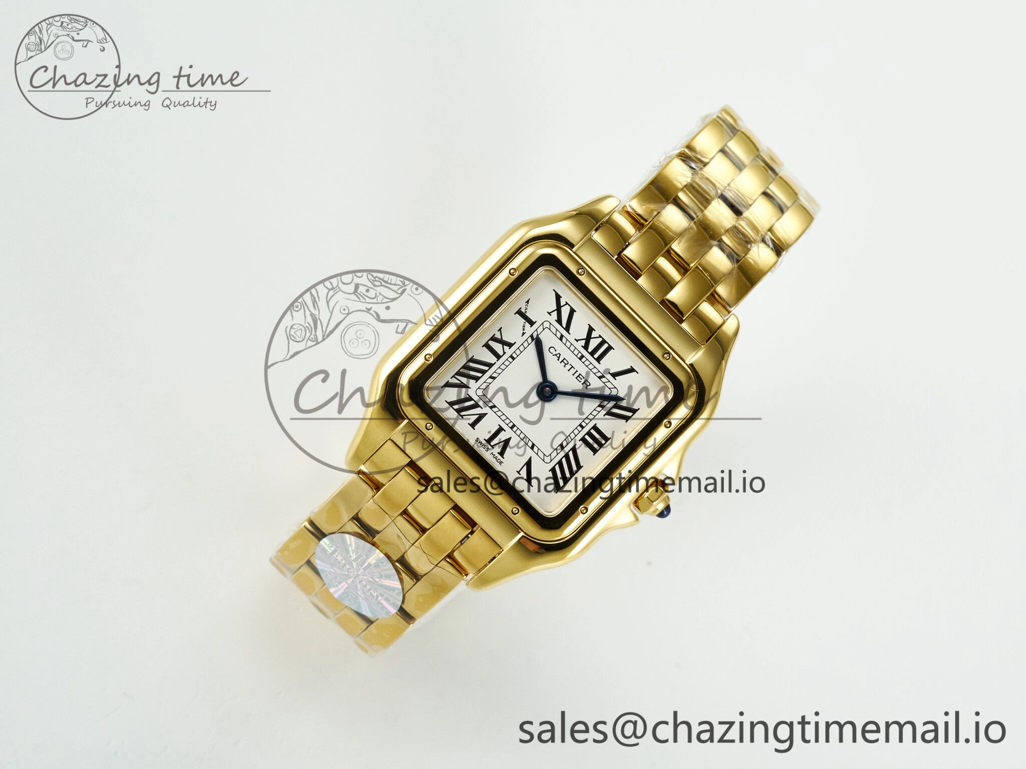 Panthère Secrete Ladies 27mm YG J12F  1:1 Best Edition White Dial on YG Bracelet Ronda Quartz