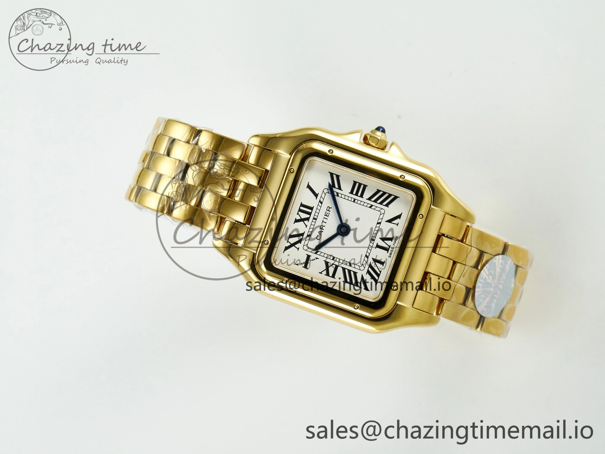 Panthère Secrete Ladies 27mm YG J12F  1:1 Best Edition White Dial on YG Bracelet Ronda Quartz