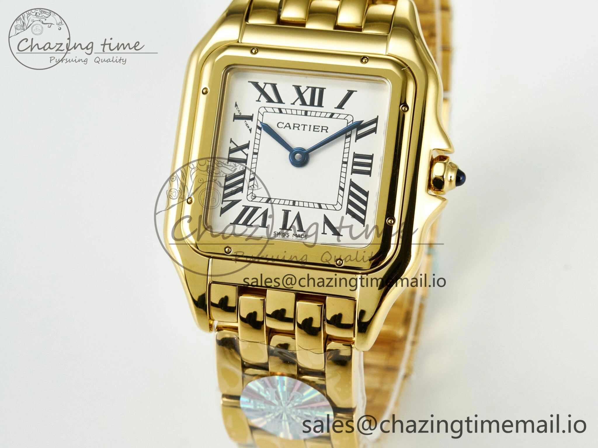 Panthère Secrete Ladies 27mm YG J12F  1:1 Best Edition White Dial on YG Bracelet Ronda Quartz