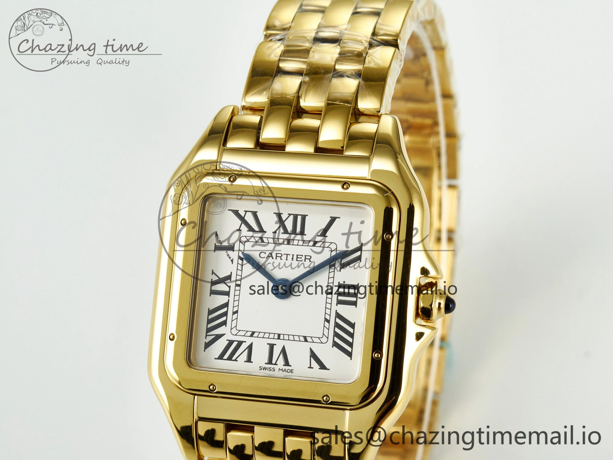 Panthère Secrete Ladies 27mm YG J12F  1:1 Best Edition White Dial on YG Bracelet Ronda Quartz