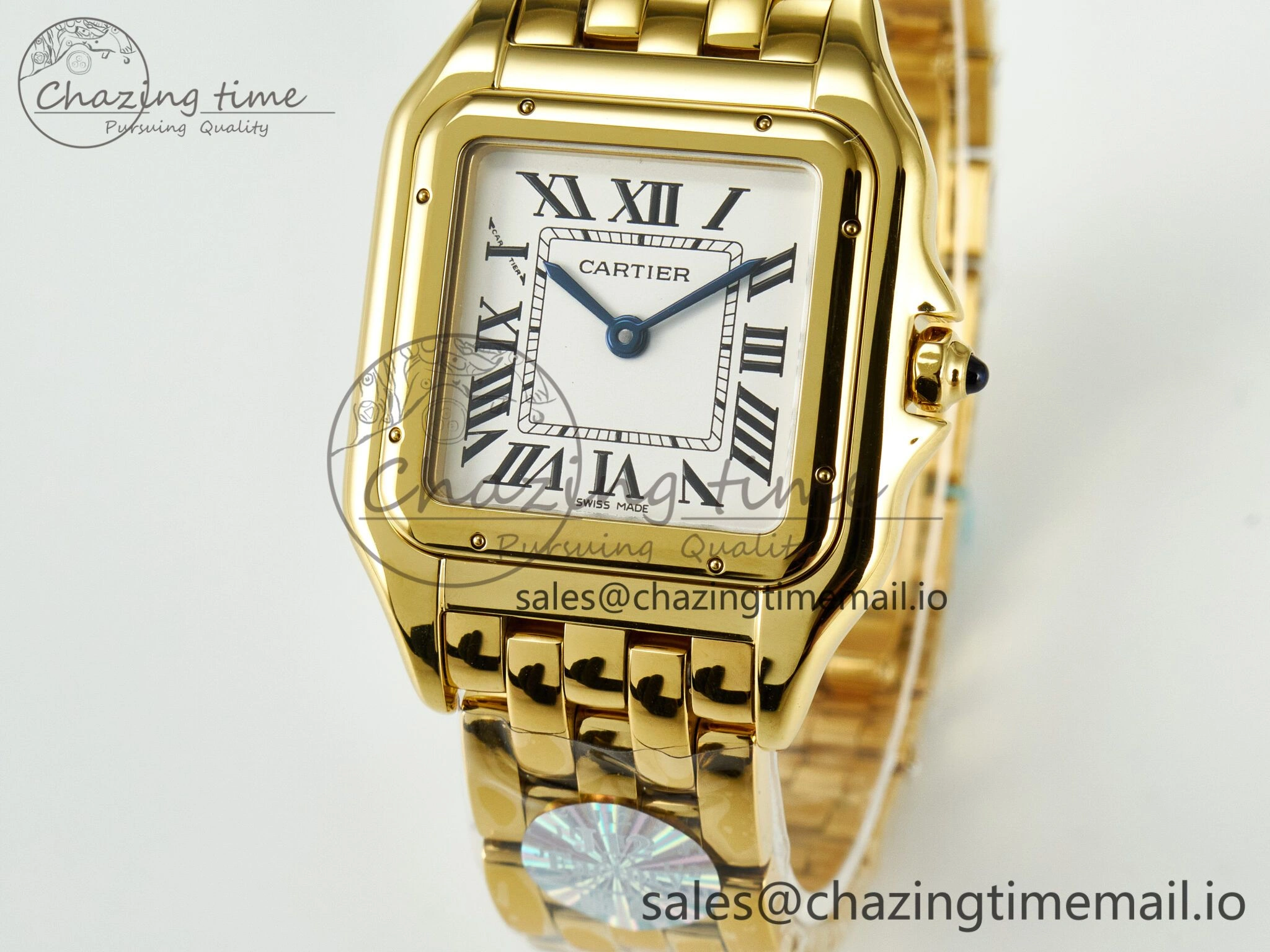 Panthère Secrete Ladies 27mm YG J12F  1:1 Best Edition White Dial on YG Bracelet Ronda Quartz