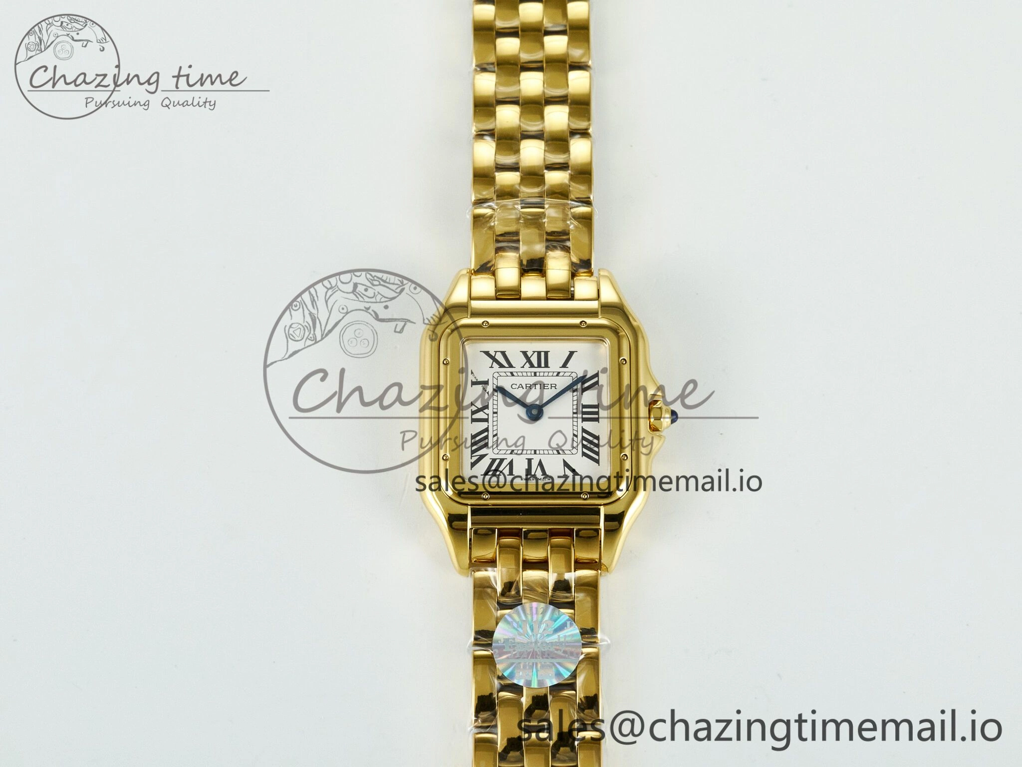 Panthère Secrete Ladies 27mm YG J12F  1:1 Best Edition White Dial on YG Bracelet Ronda Quartz