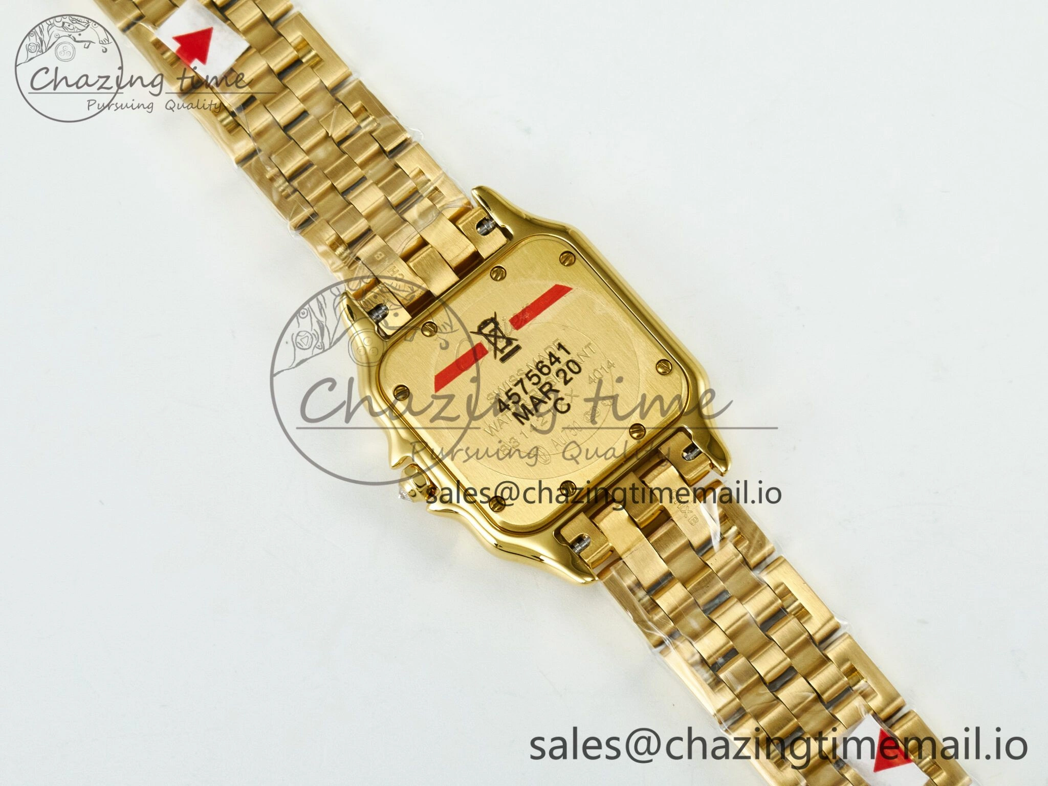 Panthère Secrete Ladies 27mm YG J12F 1:1 Best Edition White Dial Diamonds Bezel on YG Bracelet Ronda Quartz
