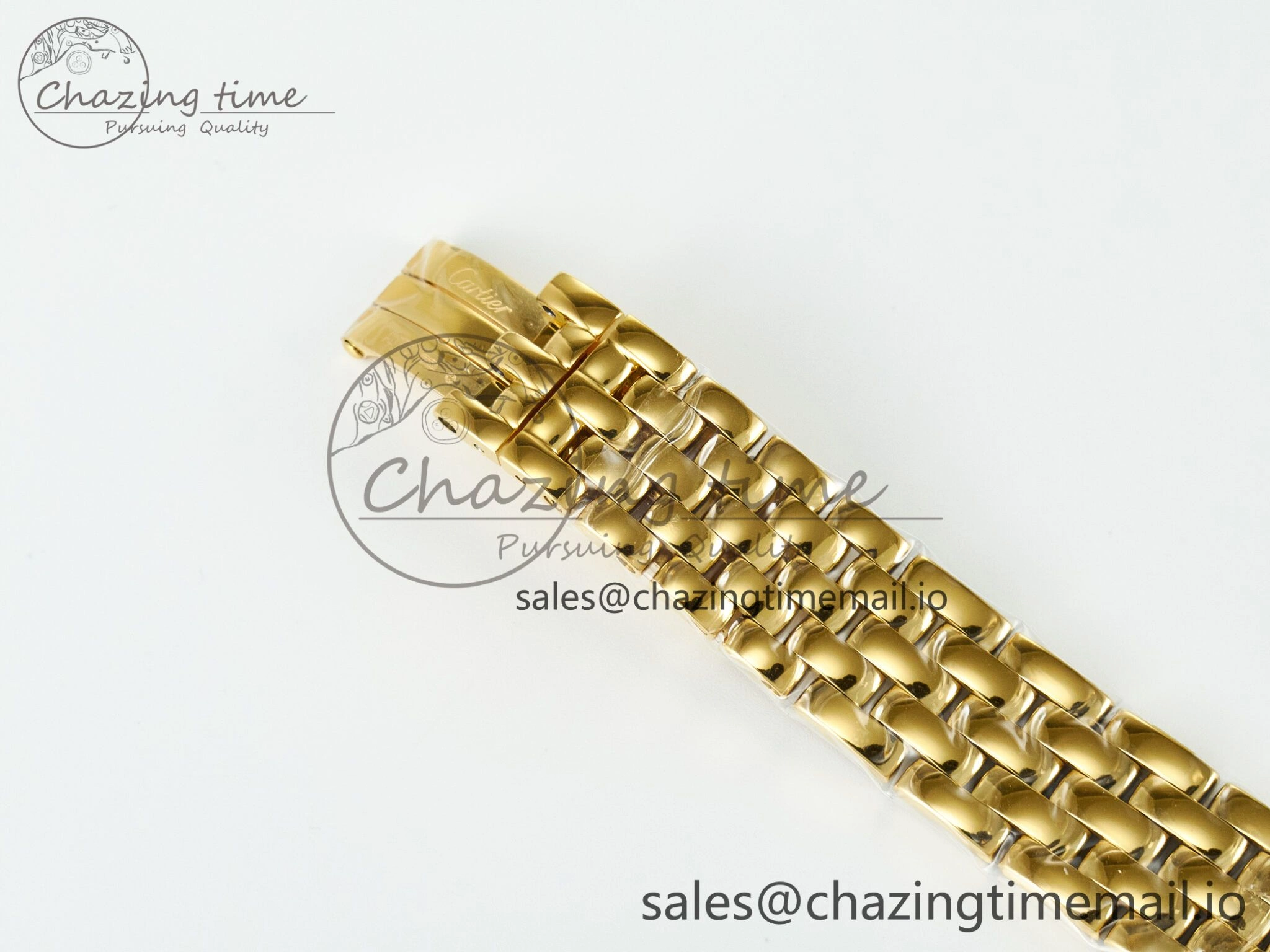 Panthère Secrete Ladies 27mm YG J12F 1:1 Best Edition White Dial Diamonds Bezel on YG Bracelet Ronda Quartz
