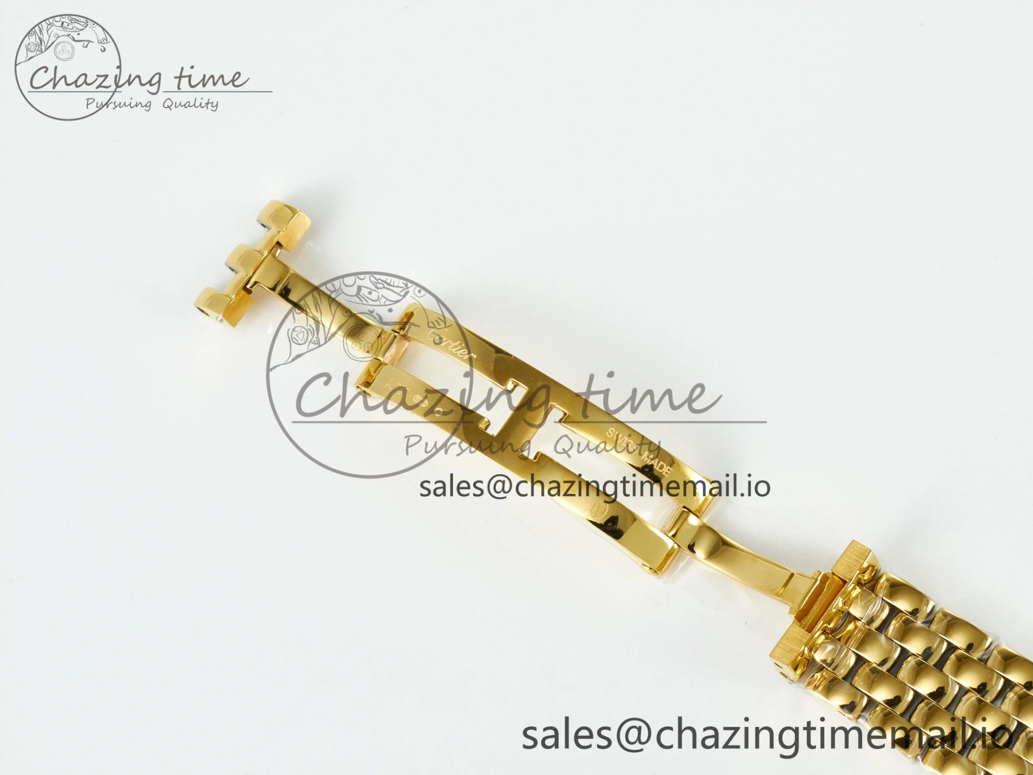 Panthère Secrete Ladies 27mm YG J12F 1:1 Best Edition White Dial Diamonds Bezel on YG Bracelet Ronda Quartz