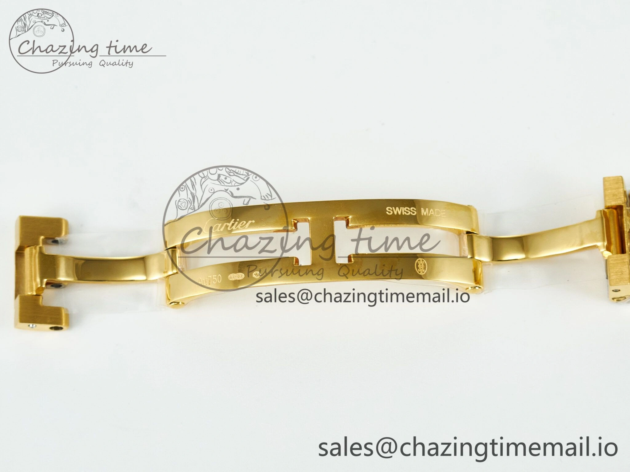 Panthère Secrete Ladies 27mm YG J12F 1:1 Best Edition White Dial Diamonds Bezel on YG Bracelet Ronda Quartz