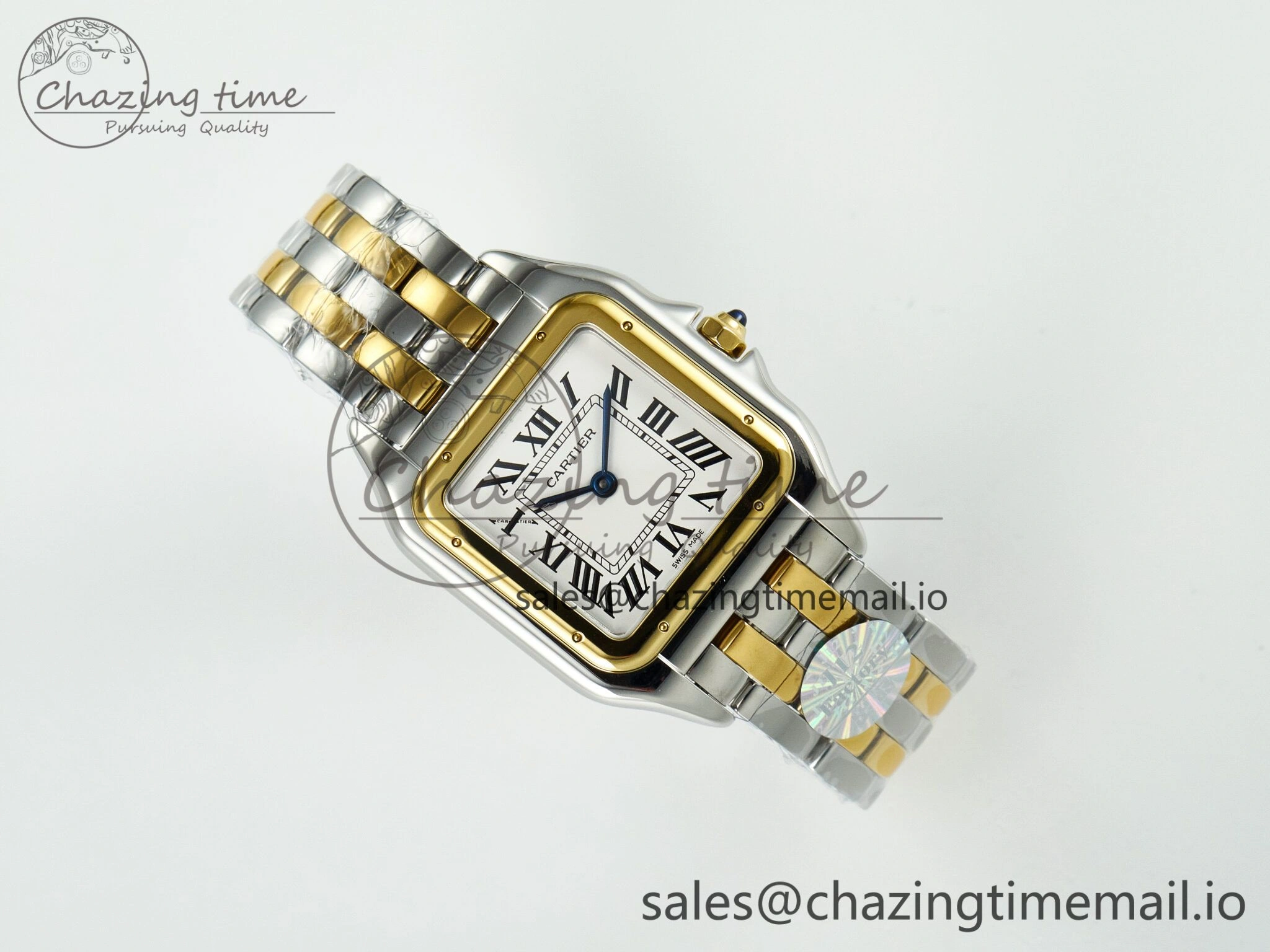 Panthère Secrete Ladies 27mm YG J12F 1:1 Best Edition White Dial Diamonds Bezel on YG Bracelet Ronda Quartz