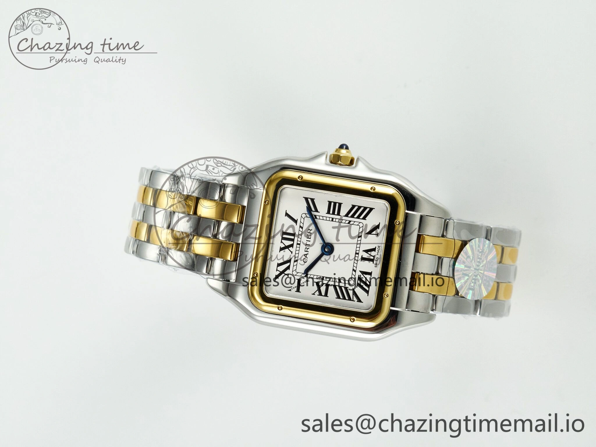 Panthère Secrete Ladies 27mm YG J12F 1:1 Best Edition White Dial Diamonds Bezel on YG Bracelet Ronda Quartz