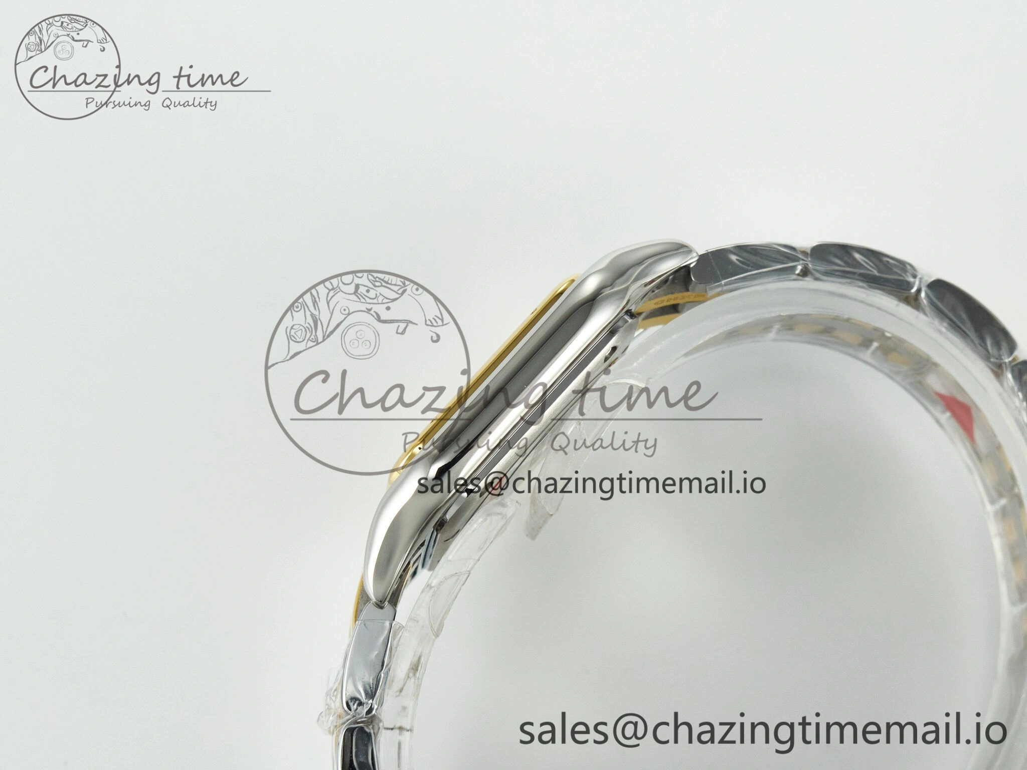 Panthère Secrete Ladies 27mm YG J12F 1:1 Best Edition White Dial Diamonds Bezel on YG Bracelet Ronda Quartz