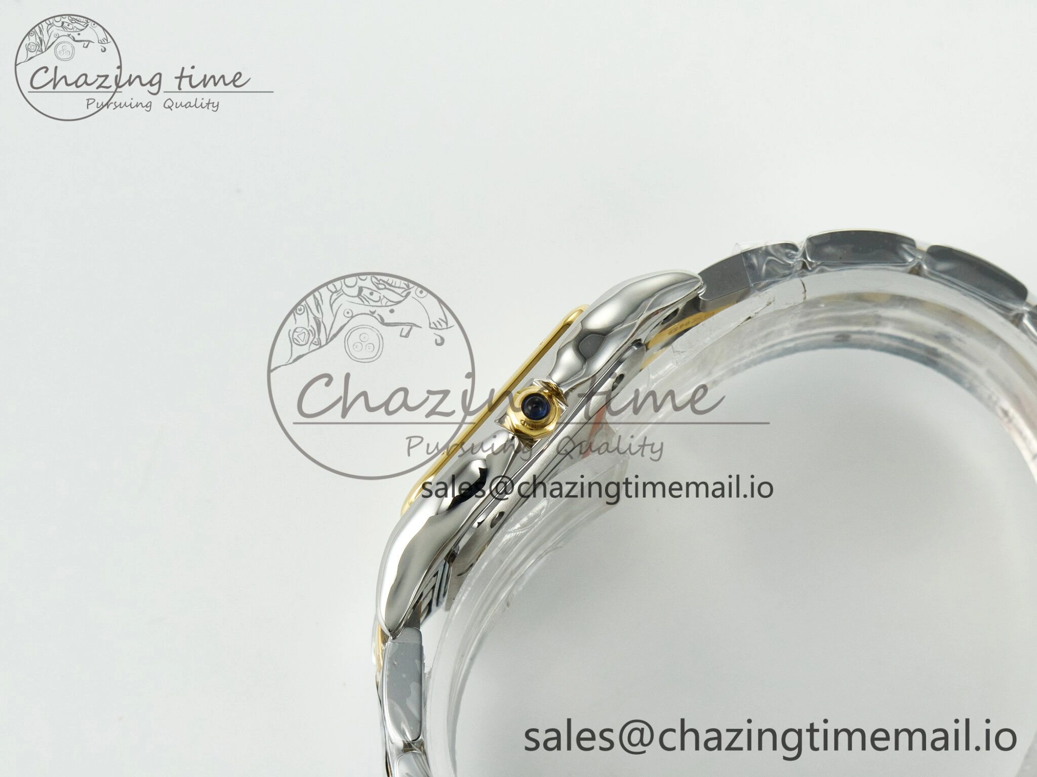 Panthère Secrete Ladies 27mm YG J12F 1:1 Best Edition White Dial Diamonds Bezel on YG Bracelet Ronda Quartz