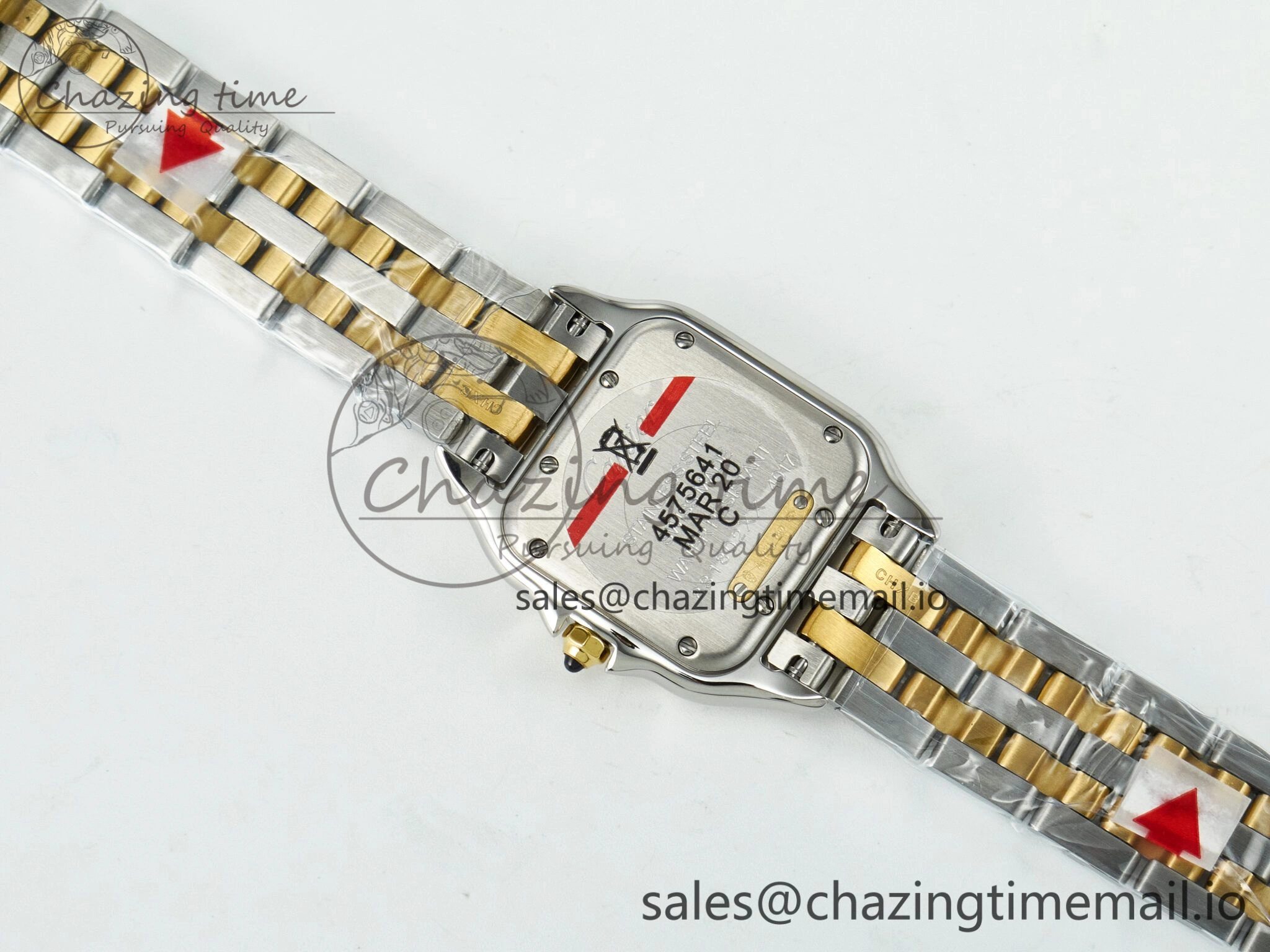 Panthère Secrete Ladies 27mm YG J12F 1:1 Best Edition White Dial Diamonds Bezel on YG Bracelet Ronda Quartz