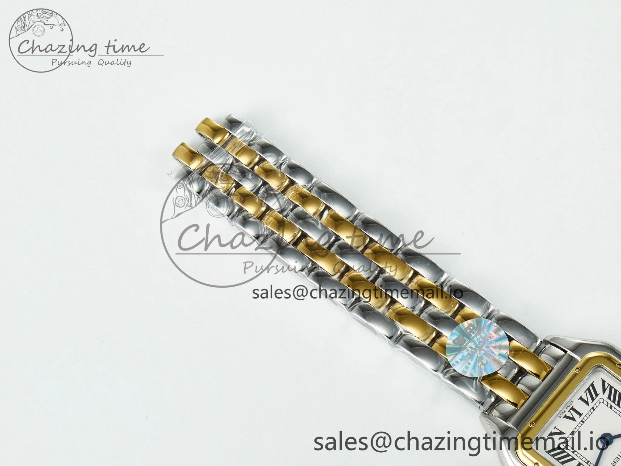 Panthère Secrete Ladies 27mm YG J12F 1:1 Best Edition White Dial Diamonds Bezel on YG Bracelet Ronda Quartz