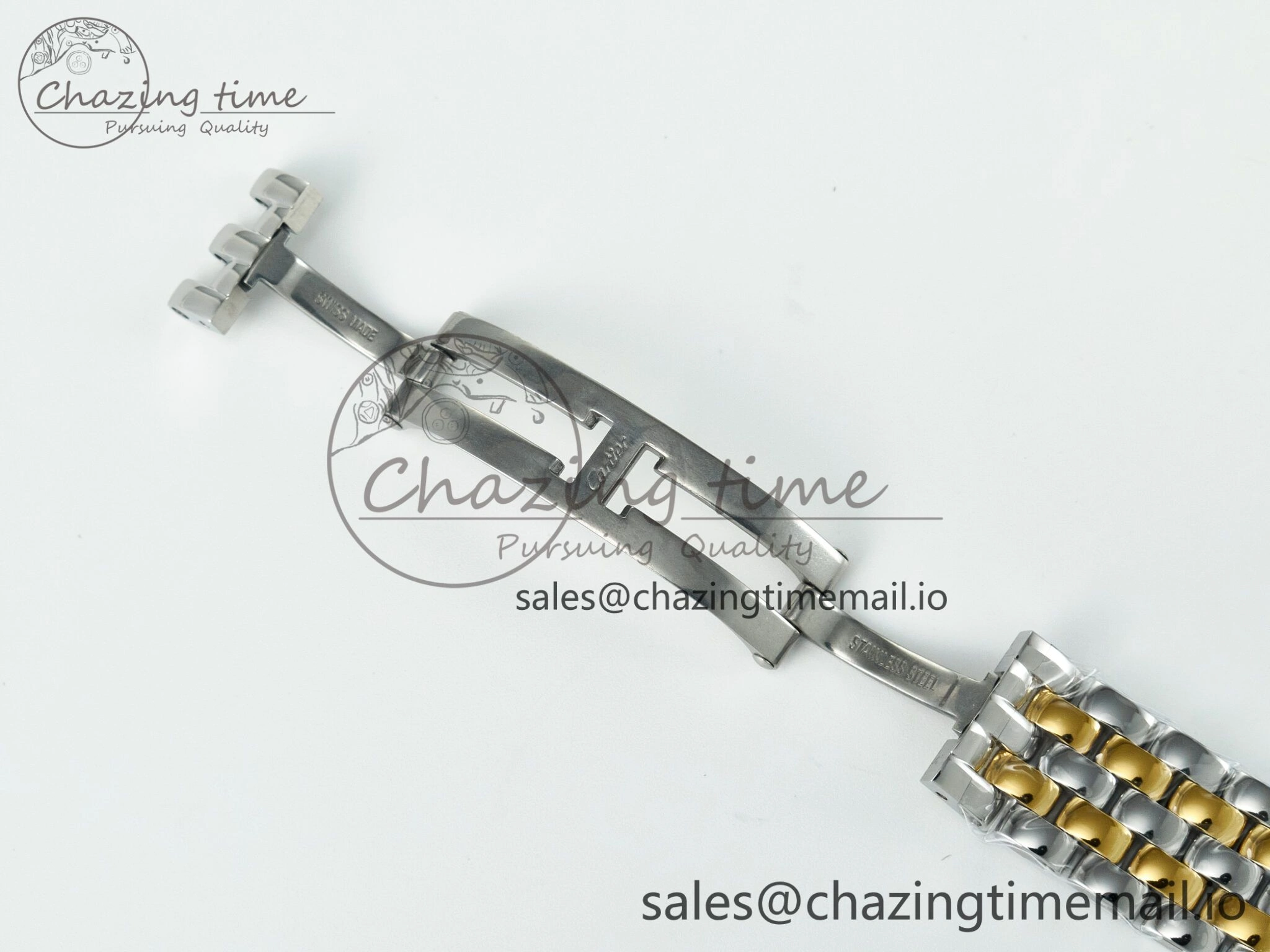 Panthère Secrete Ladies 27mm YG J12F 1:1 Best Edition White Dial Diamonds Bezel on YG Bracelet Ronda Quartz