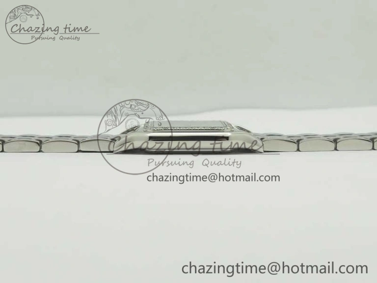 Panthère Secrete Ladies SS GF 1:1 Best Edition White Dial Diamonds Bezel on SS Bracelet Ronda Quartz