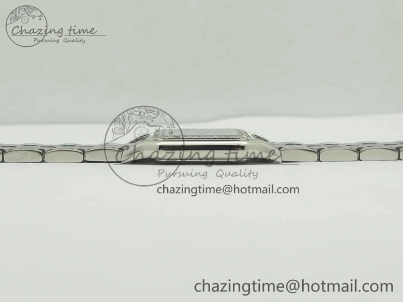 Panthère Secrete Ladies SS GF 1:1 Best Edition White Dial Diamonds Bezel on SS Bracelet Ronda Quartz