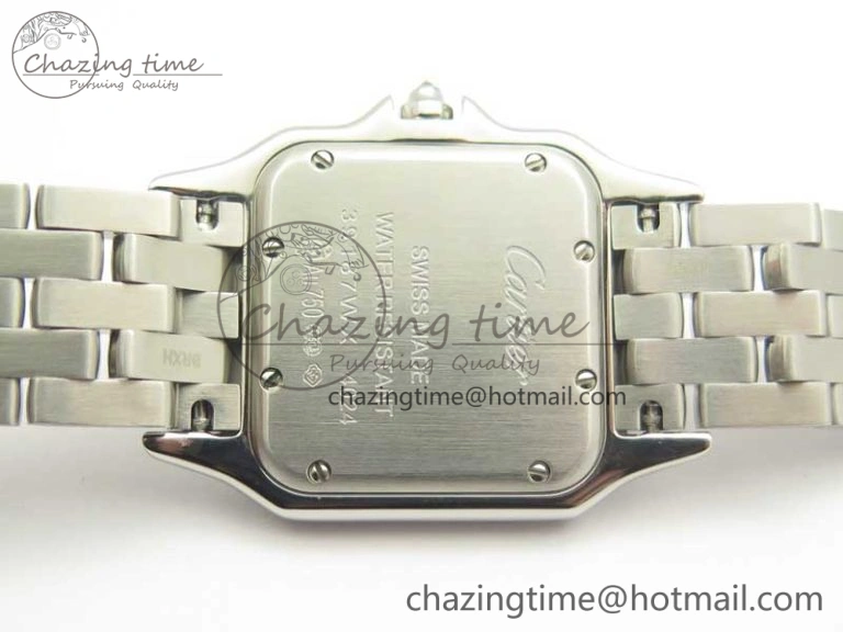 Panthère Secrete Ladies SS GF 1:1 Best Edition White Dial Diamonds Bezel on SS Bracelet Ronda Quartz