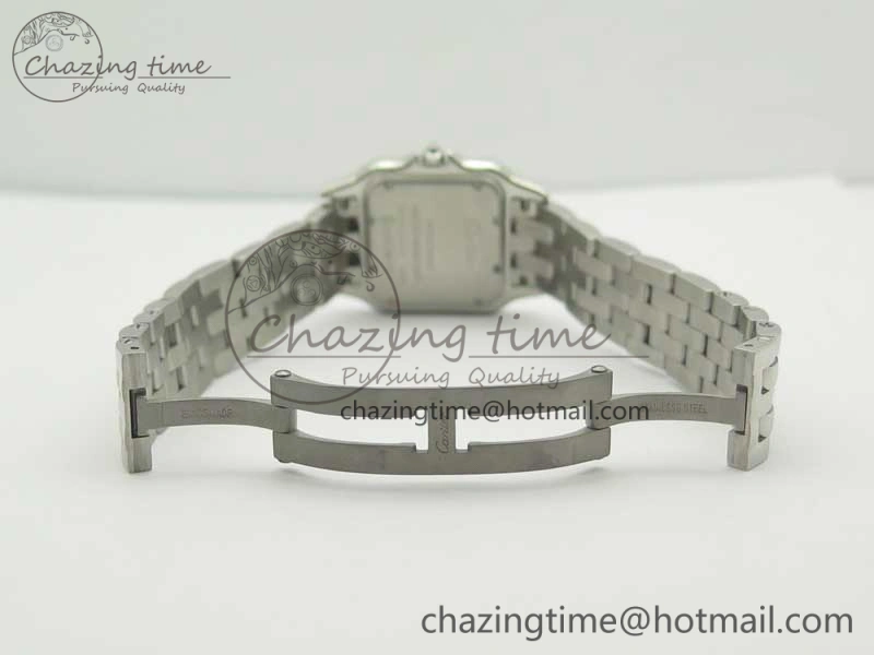 Panthère Secrete Ladies SS GF 1:1 Best Edition White Dial Diamonds Bezel on SS Bracelet Ronda Quartz