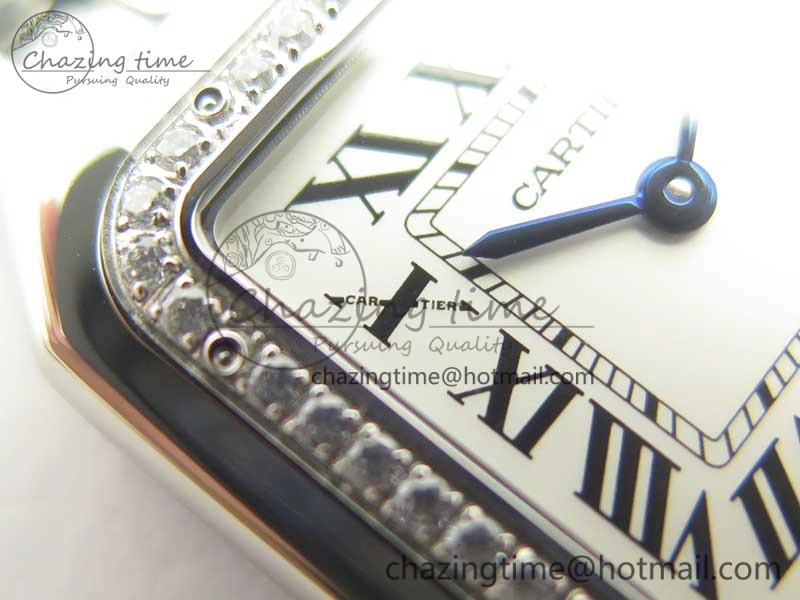 Panthère Secrete Ladies SS GF 1:1 Best Edition White Dial Diamonds Bezel on SS Bracelet Ronda Quartz