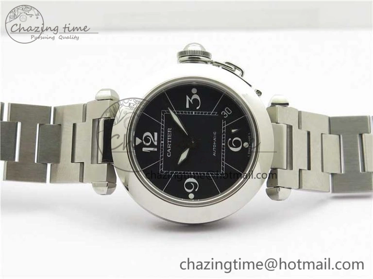 Pasha W31074M7 35mm SS V9F Best Edition Black Dial on SS Bracelet A2892 to Cal.049