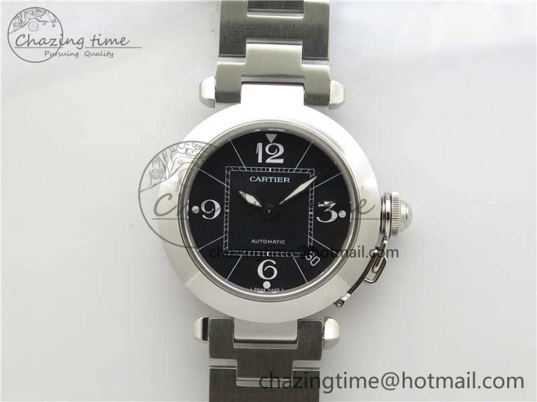 Pasha W31074M7 35mm SS V9F Best Edition Black Dial on SS Bracelet A2892 to Cal.049
