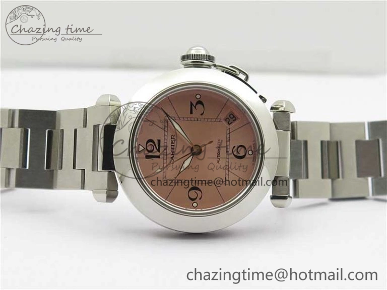 Pasha W31074M7 35mm SS V9F Best Edition Pink Dial on SS Bracelet A2892 to Cal.049