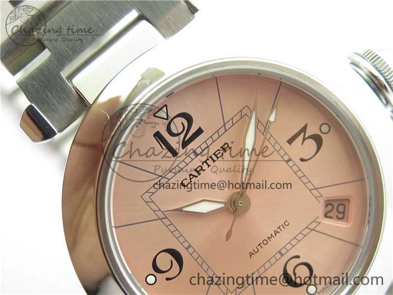 Pasha W31074M7 35mm SS V9F Best Edition Pink Dial on SS Bracelet A2892 to Cal.049