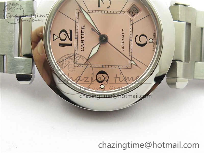 Pasha W31074M7 35mm SS V9F Best Edition Pink Dial on SS Bracelet A2892 to Cal.049