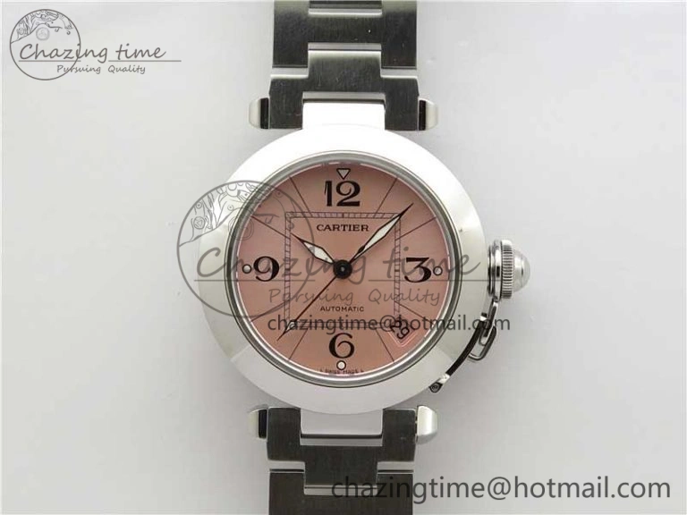 Pasha W31074M7 35mm SS V9F Best Edition Pink Dial on SS Bracelet A2892 to Cal.049