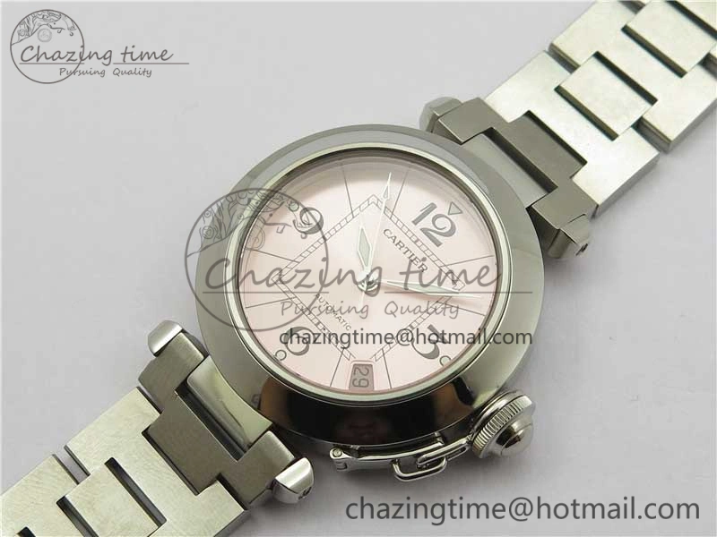 Pasha W31074M7 35mm SS V9F Best Edition Pink Dial on SS Bracelet A2892 to Cal.049