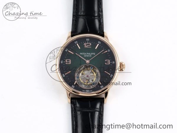 Patek Philippe Tourbillon RG RMSF Edition Dark Green Dial on Black Leather Strap