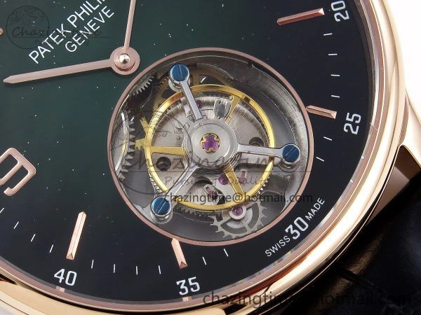 Patek Philippe Tourbillon RG RMSF Edition Dark Green Dial on Black Leather Strap