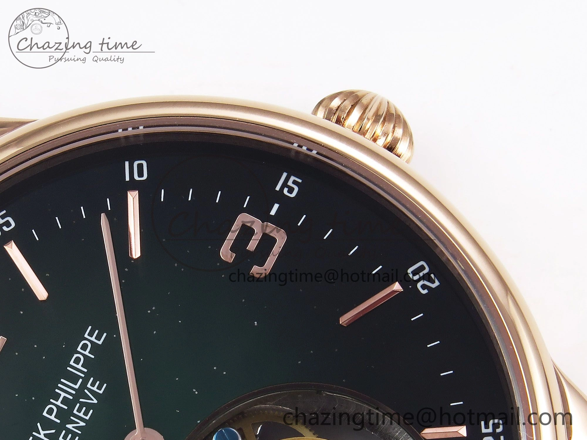 Patek Philippe Tourbillon RG RMSF Edition Dark Green Dial on Black Leather Strap