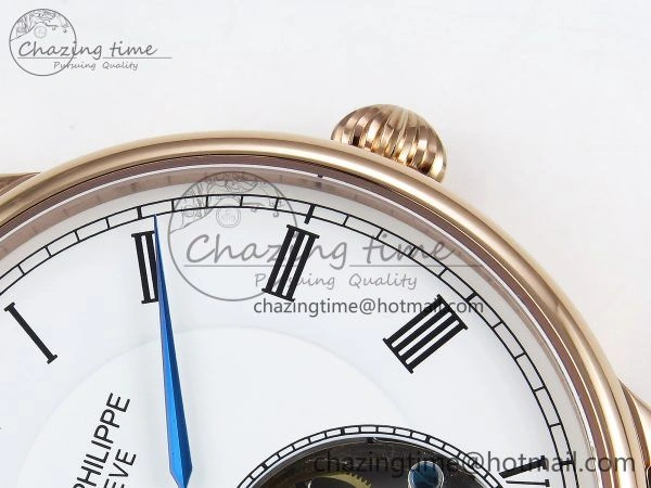 Patek Philippe Tourbillon RG RMSF Edition White Dial Roman Markers on Brown Leather Strap