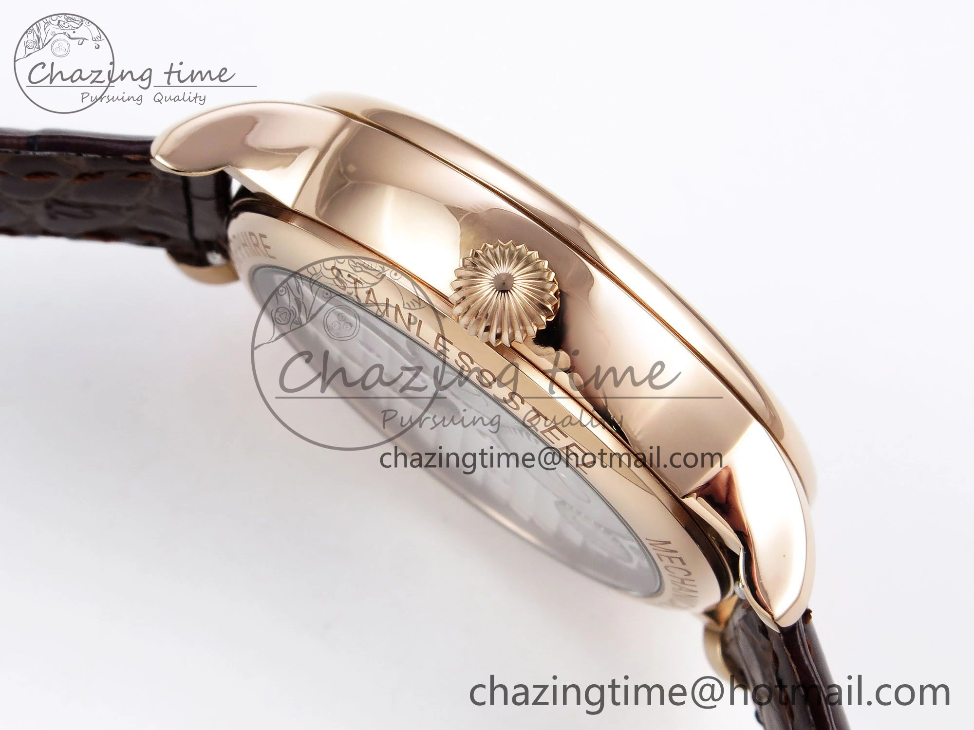 Patek Philippe Tourbillon RG RMSF Edition White Dial Roman Markers on Brown Leather Strap