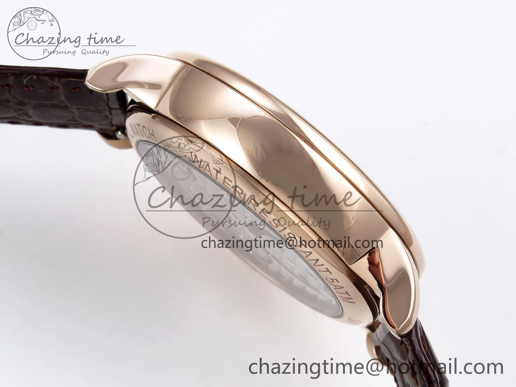 Patek Philippe Tourbillon RG RMSF Edition White Dial Roman Markers on Brown Leather Strap