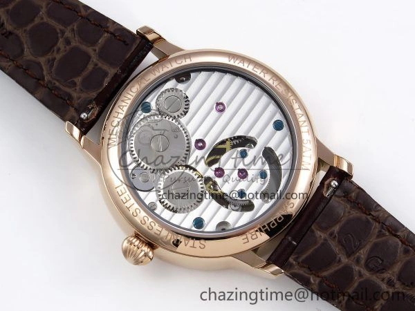 Patek Philippe Tourbillon RG RMSF Edition White Dial Roman Markers on Brown Leather Strap