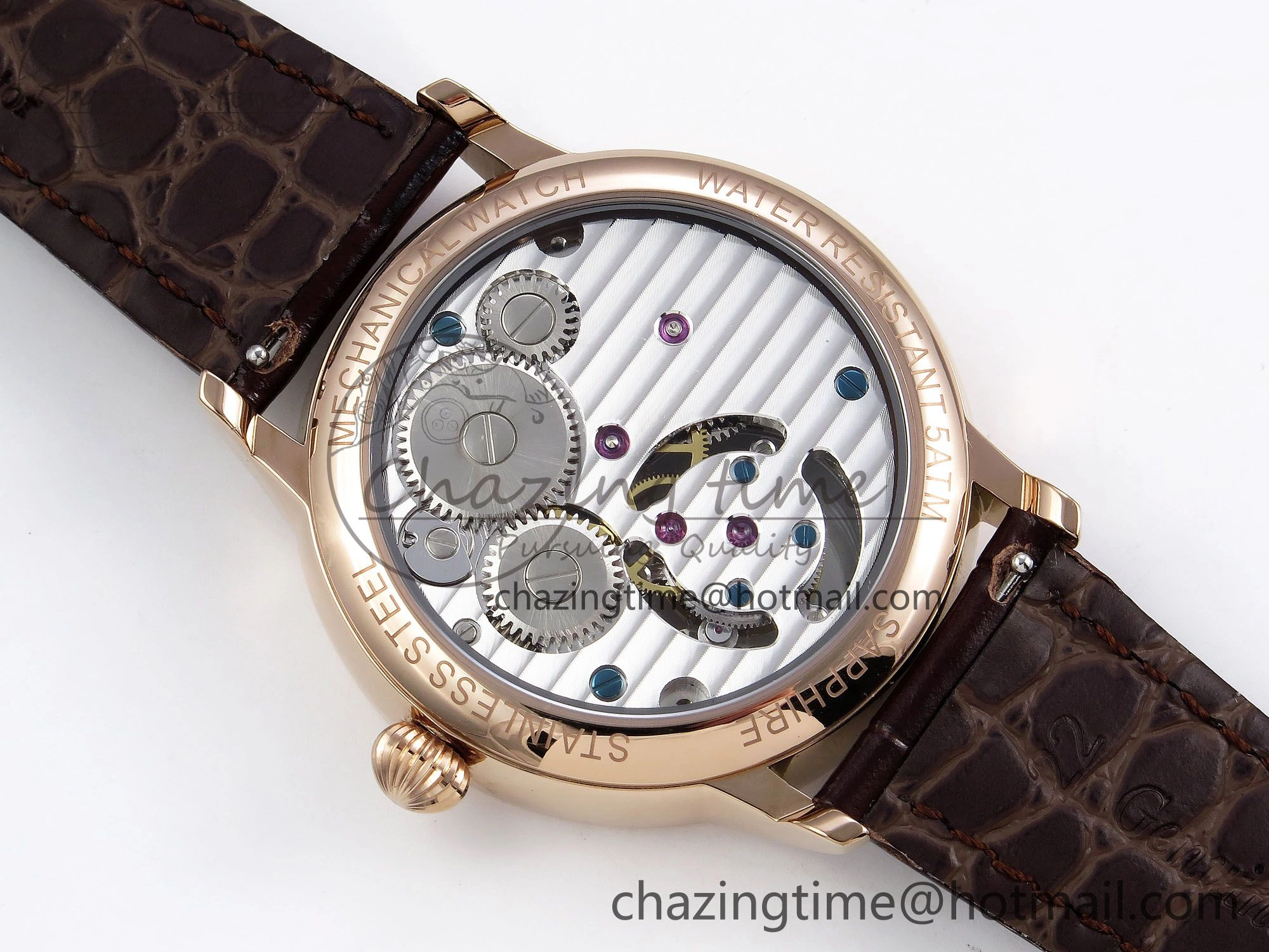 Patek Philippe Tourbillon RG RMSF Edition White Dial Roman Markers on Brown Leather Strap